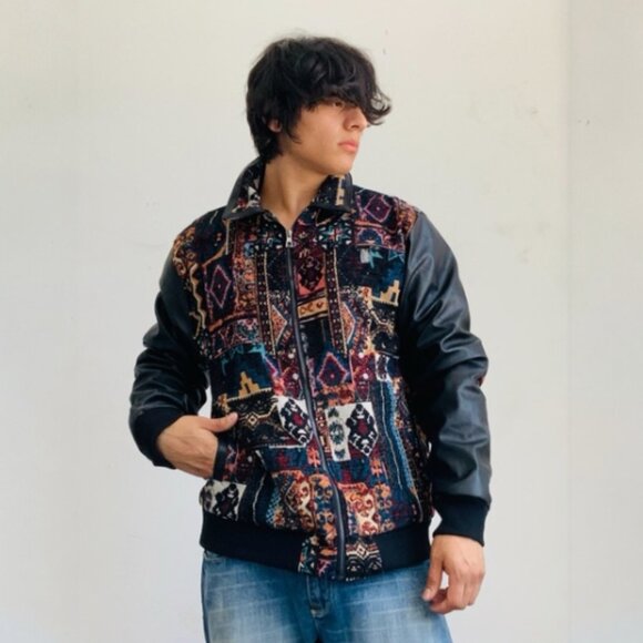 Men’s Tapestry Design Black Casual Jacket NWT - Picture 6 of 6